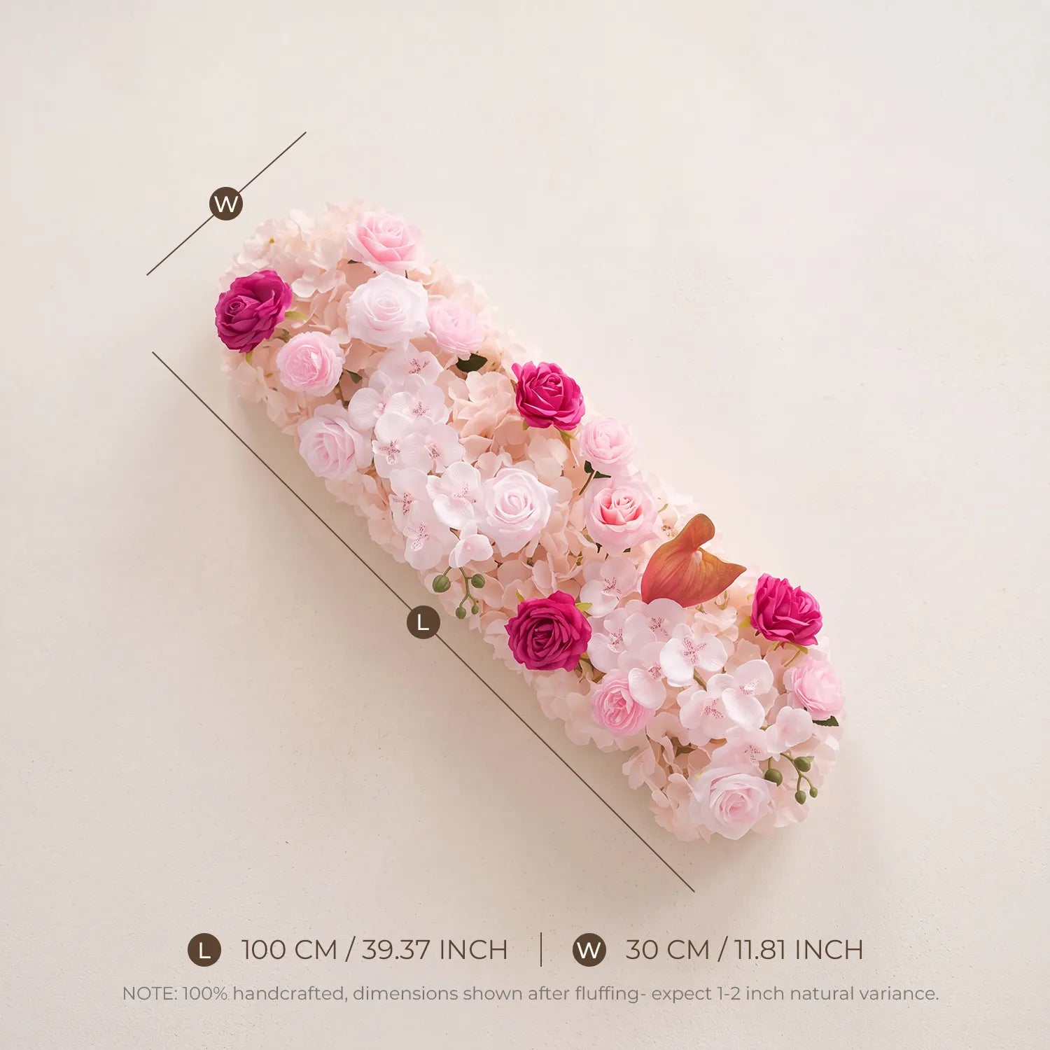 Pink & White Outdoor Wedding Decor | One-Stop Flower Wall, Flower Rows & Table Decor