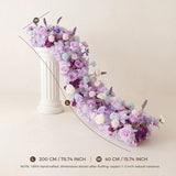 Uflower Purple Table Runner Arrangement Wedding Backdrop Wall Decor MC80100
