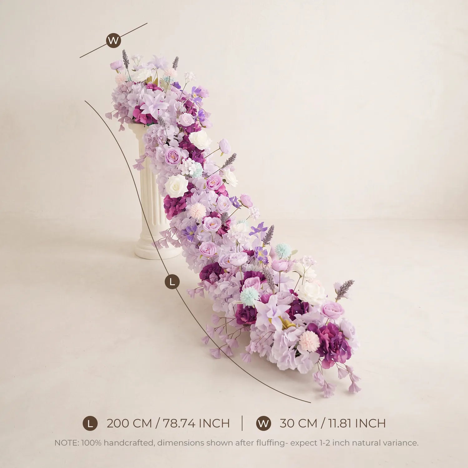 Uflower Taro Purple Wedding Decorations | One-Stop Wedding Styling with Arch, Bridal Bouquet, Chair Flowers & Floral Rows