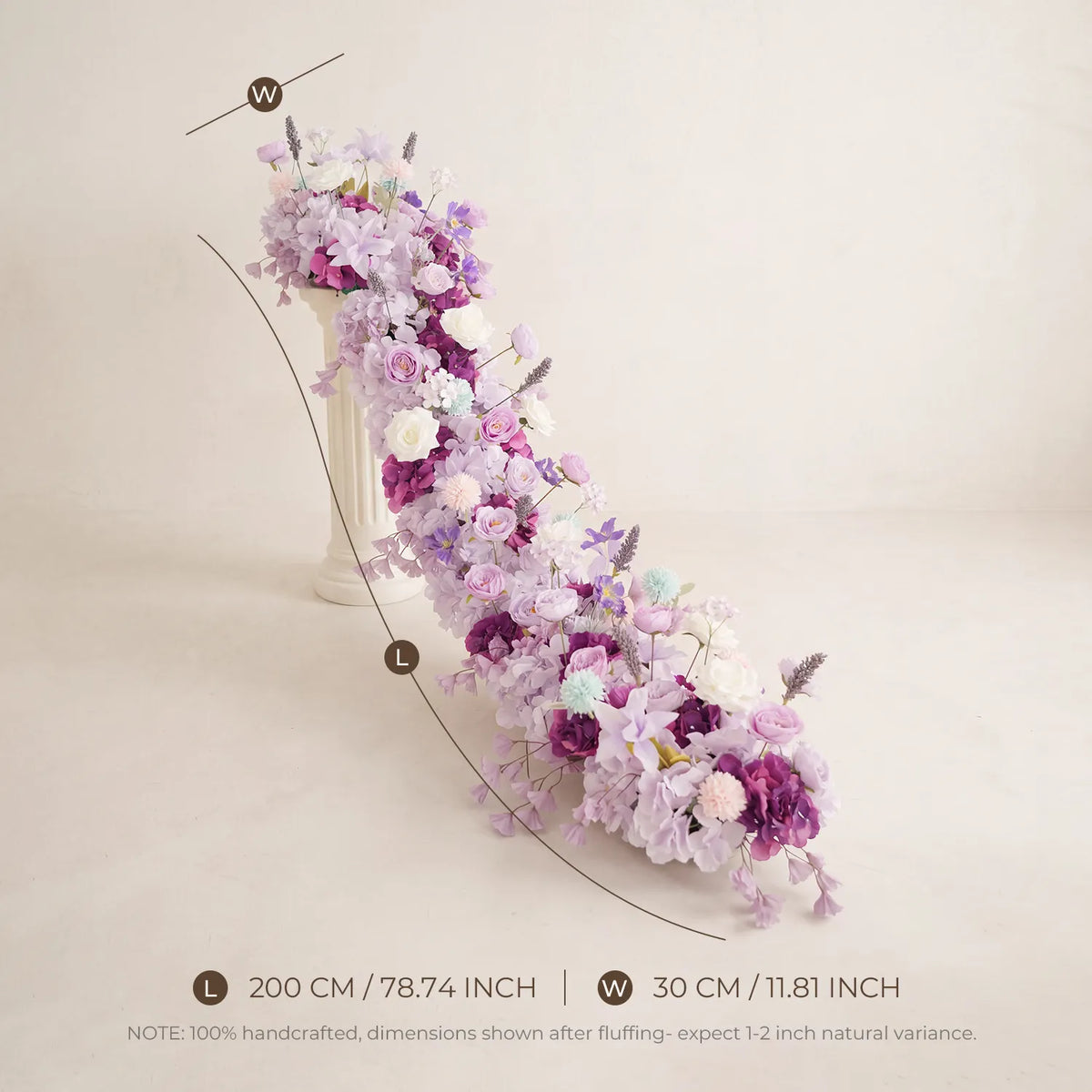 Uflower Taro Purple Wedding Decorations | One-Stop Wedding Styling with Arch, Bridal Bouquet, Chair Flowers & Floral Rows