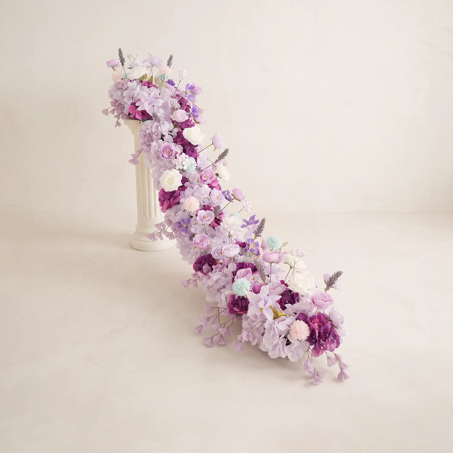 Uflower Taro Purple Wedding Decorations | One-Stop Wedding Styling with Arch, Bridal Bouquet, Chair Flowers & Floral Rows