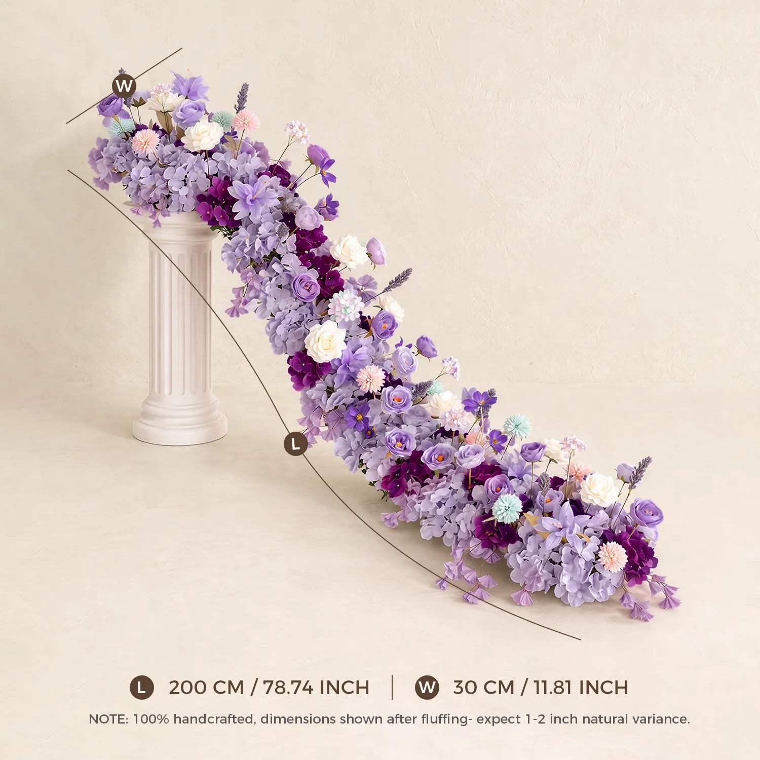 Chemin de Table Violet Uflower Décoration Murale de Fond de Mariage MC80100