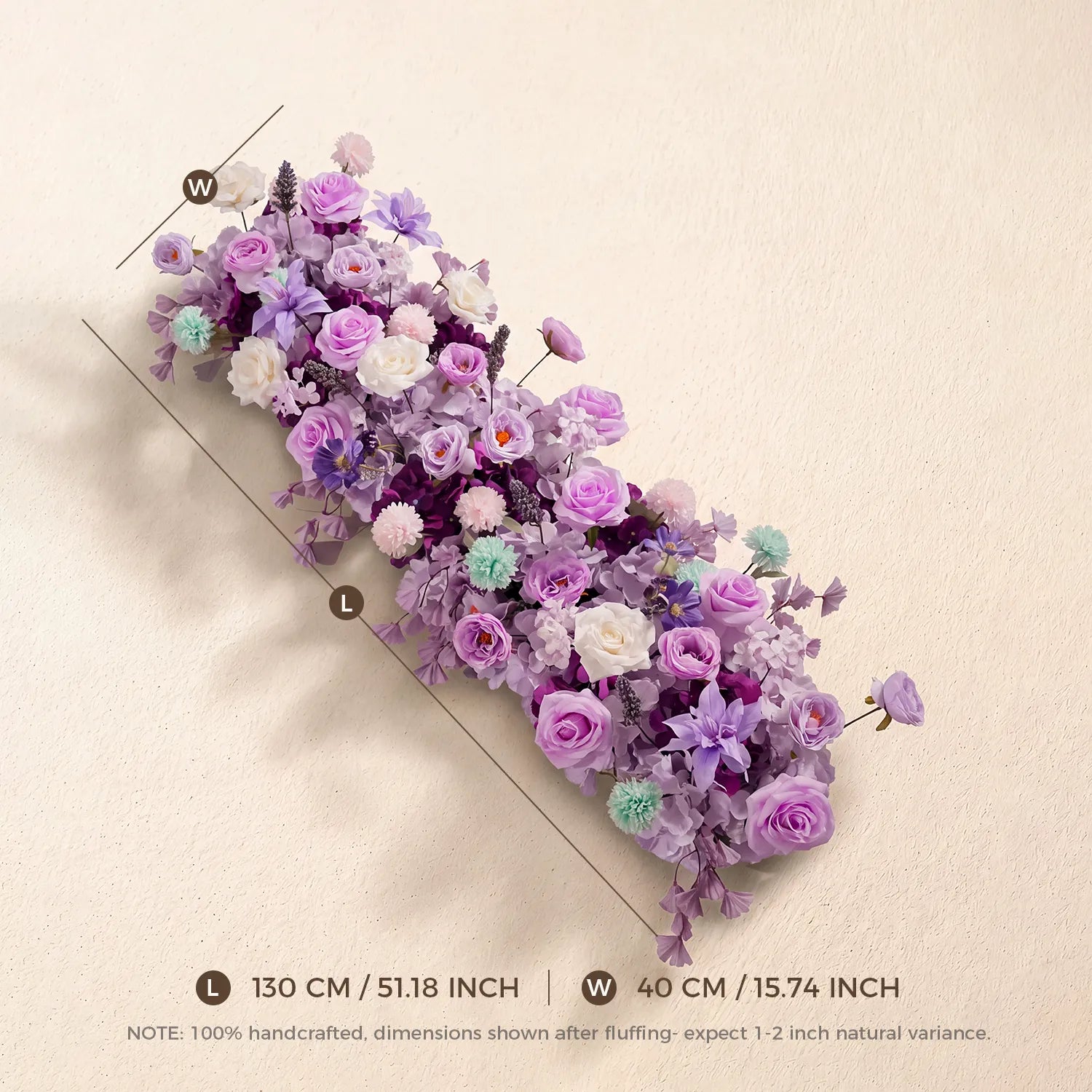 Chemin de Table Violet Uflower Décoration Murale de Fond de Mariage MC80100