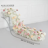 Uflower Champagne Pink Rose Table Runner Sofa Floral Wedding Backdrop Decor SET80132 - Uflower