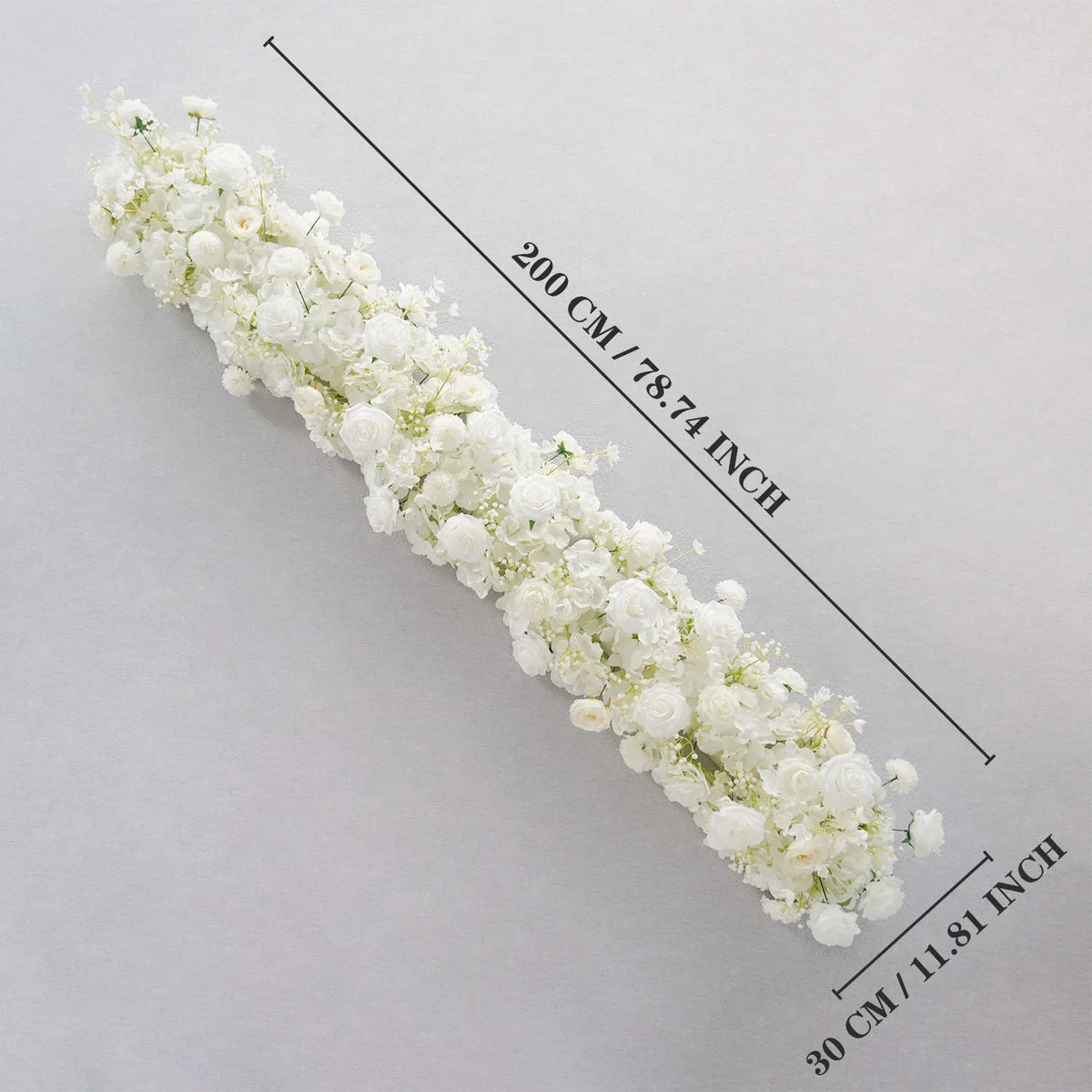 Uflower White Rose Table Runner Sofa Floral Wedding Backdrop Decor SET80136 - Uflower