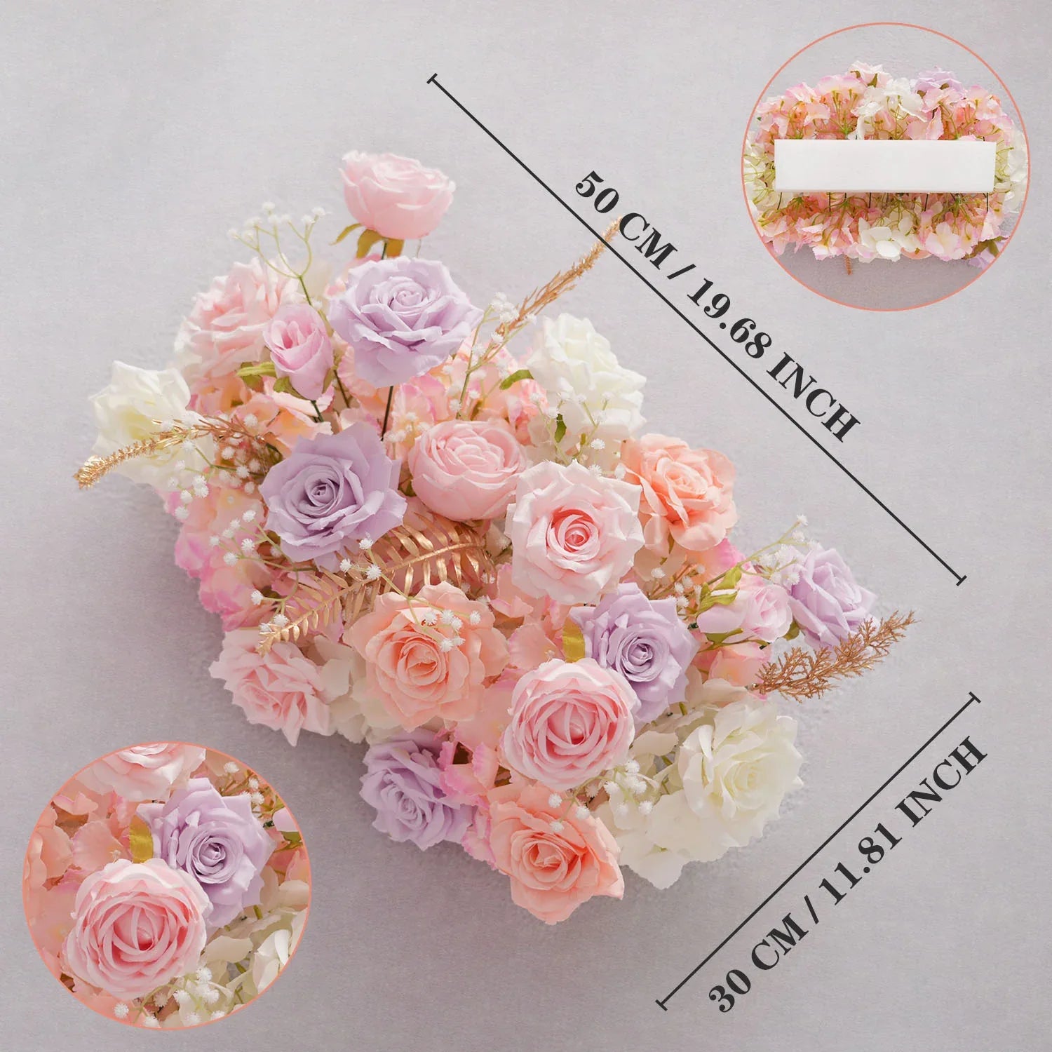 Uflower Pink Purple Rose Floral Door Arch Wedding Party Backdrop Decoration MC80127 - Uflower