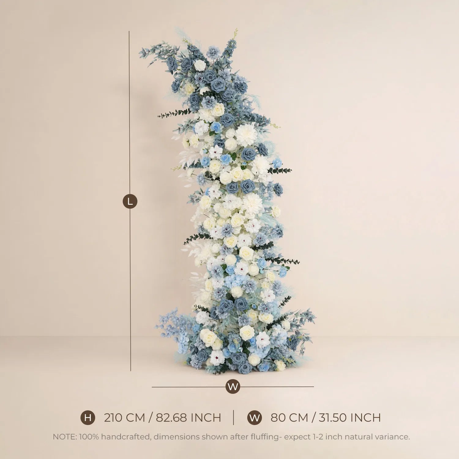 Blue Wedding Decor Set | Horn Arch, Aisle Flowers & Table Centerpieces