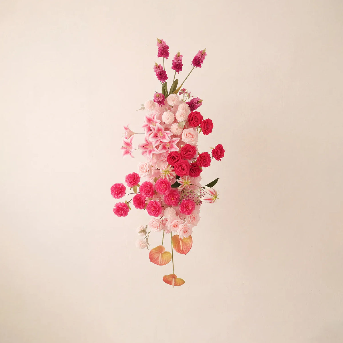 Pink & White Outdoor Wedding Decor | One-Stop Flower Wall, Flower Rows & Table Decor