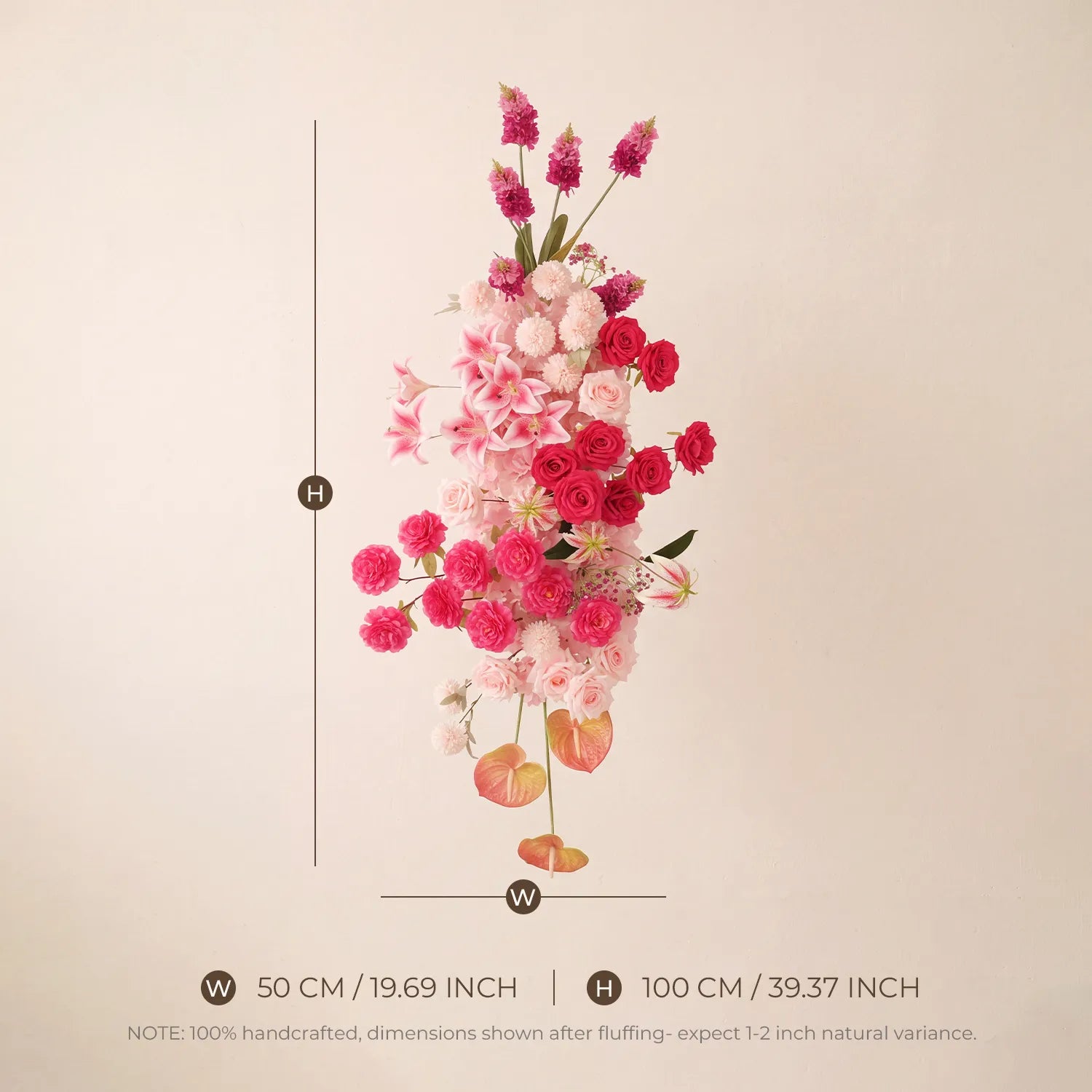 Pink & White Outdoor Wedding Decor | One-Stop Flower Wall, Flower Rows & Table Decor