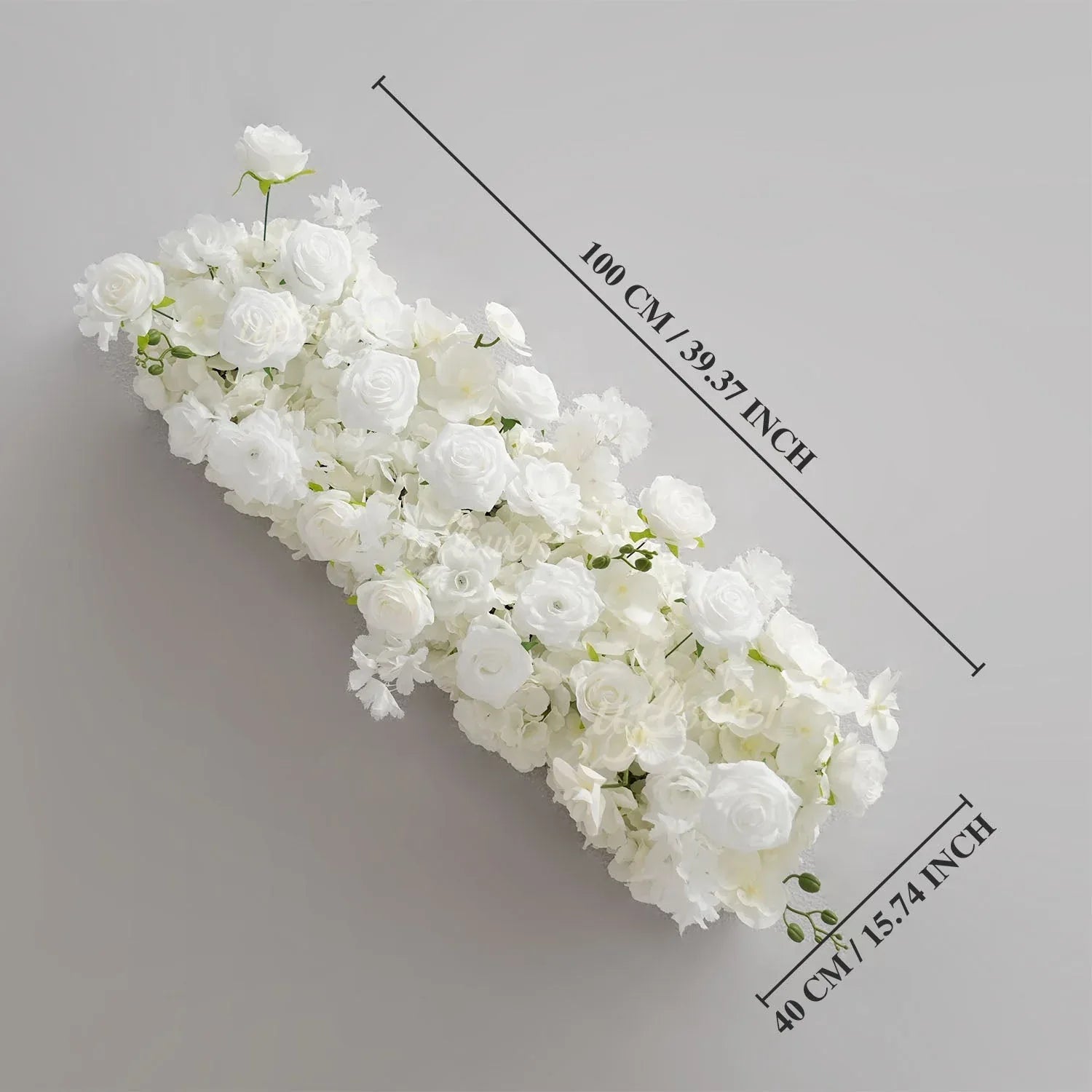 Uflower White Orchid Rose Table Runner Sofa Floral Wedding Backdrop Decor SET80185 - Uflower