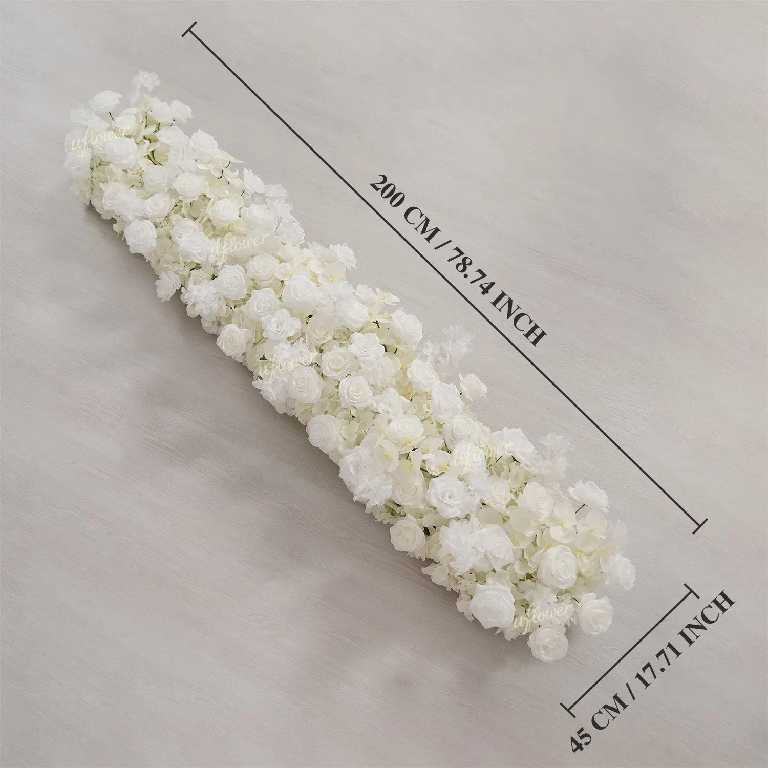 Uflower White Orchid Rose Table Runner Sofa Floral Wedding Backdrop Decor SET80185 - Uflower