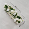 Uflower White Rose Greenery Sofa Table Runner Floor Flower Arrangement MC80222-04