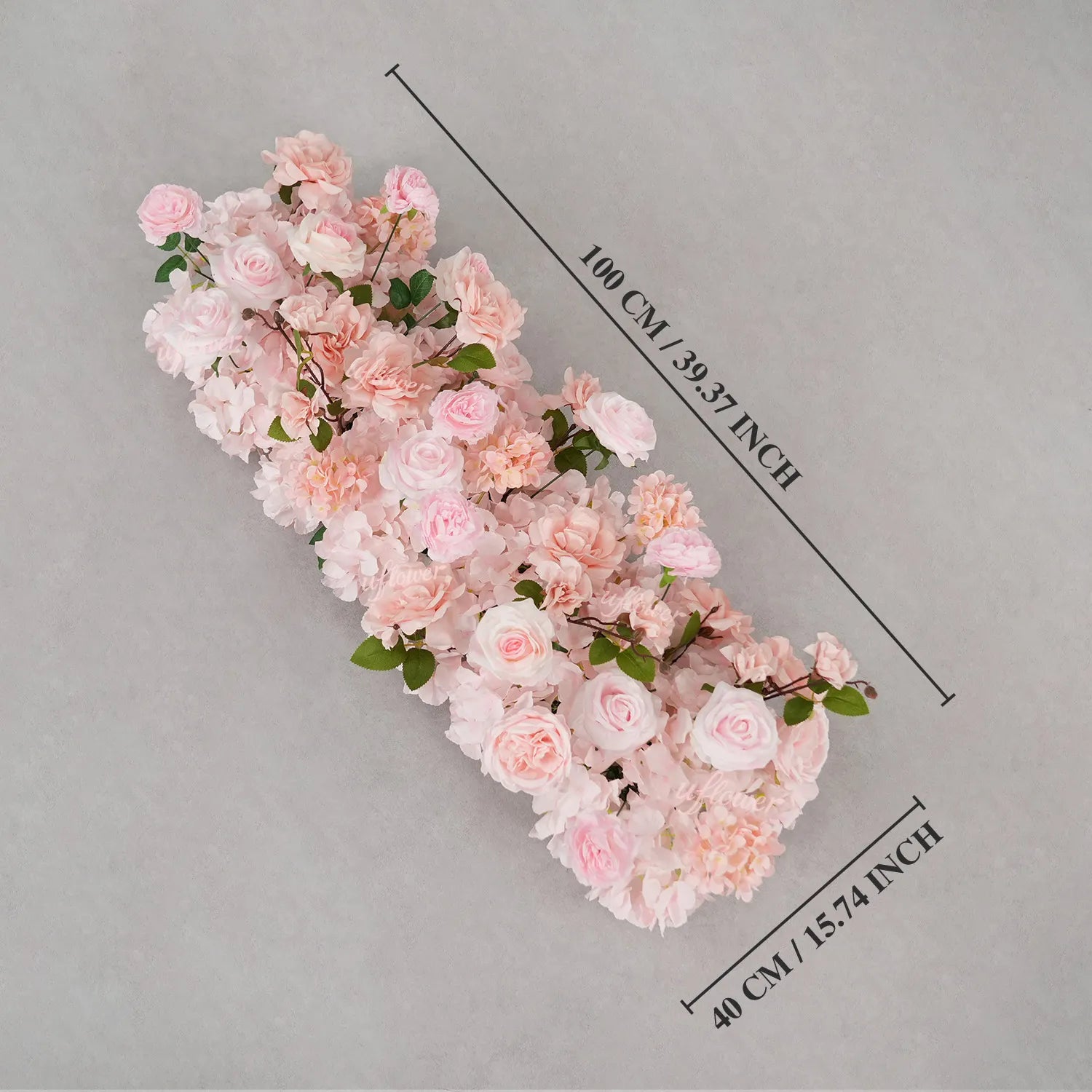 Uflower Pink Rose Table Runner Sofa Floral Wedding Backdrop Decor SET80213