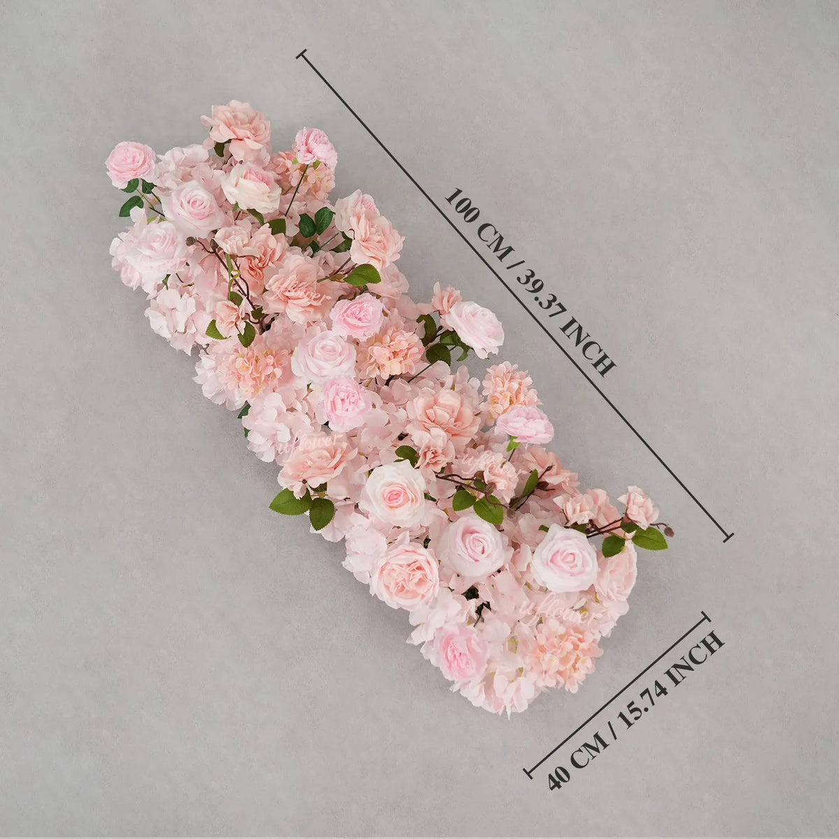 Chemin de table rose Uflower, décor floral de canapé, toile de fond de mariage SET80213