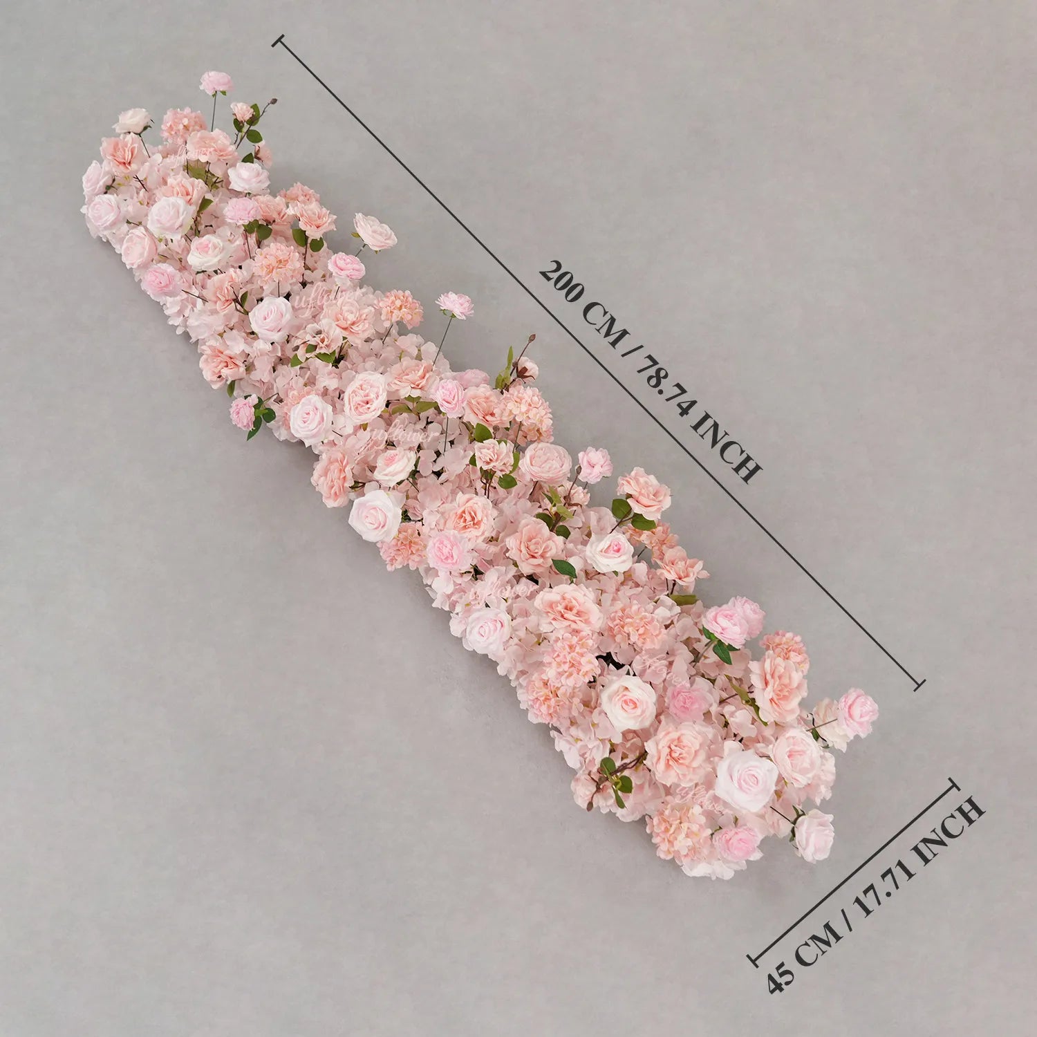 Uflower Pink Rose Table Runner Sofa Floral Wedding Backdrop Decor SET80213