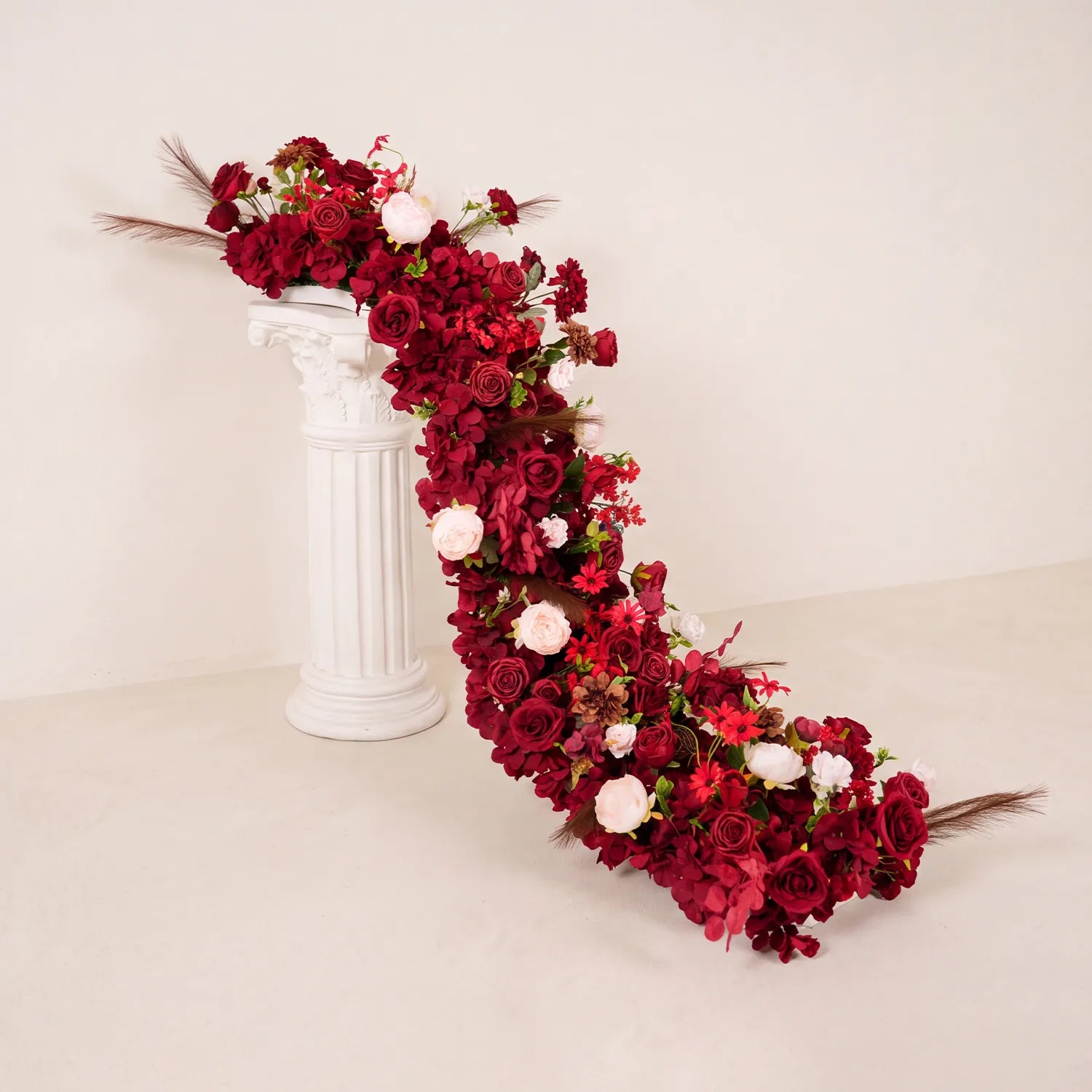 Uflower Red Wedding  Decoration | One-Stop Styling with Table Runner & Centerpiece