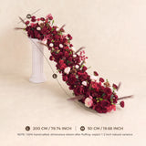 Uflower Luxury Burgundy Floral Row Wedding & Event Backdrop MC80308-01