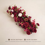 Uflower Luxury Burgundy Floral Row Wedding & Event Backdrop MC80308-01