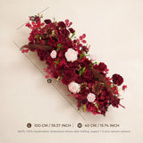 Uflower Luxury Burgundy Floral Row Wedding & Event Backdrop MC80308-01