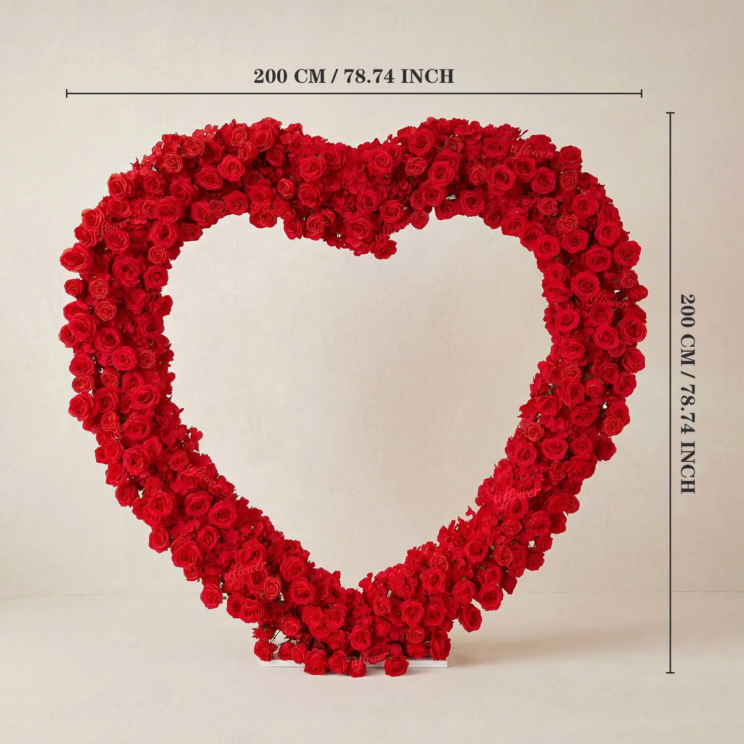 Uflower Red Rose Wedding Arch Heart Arch Decor SET80237