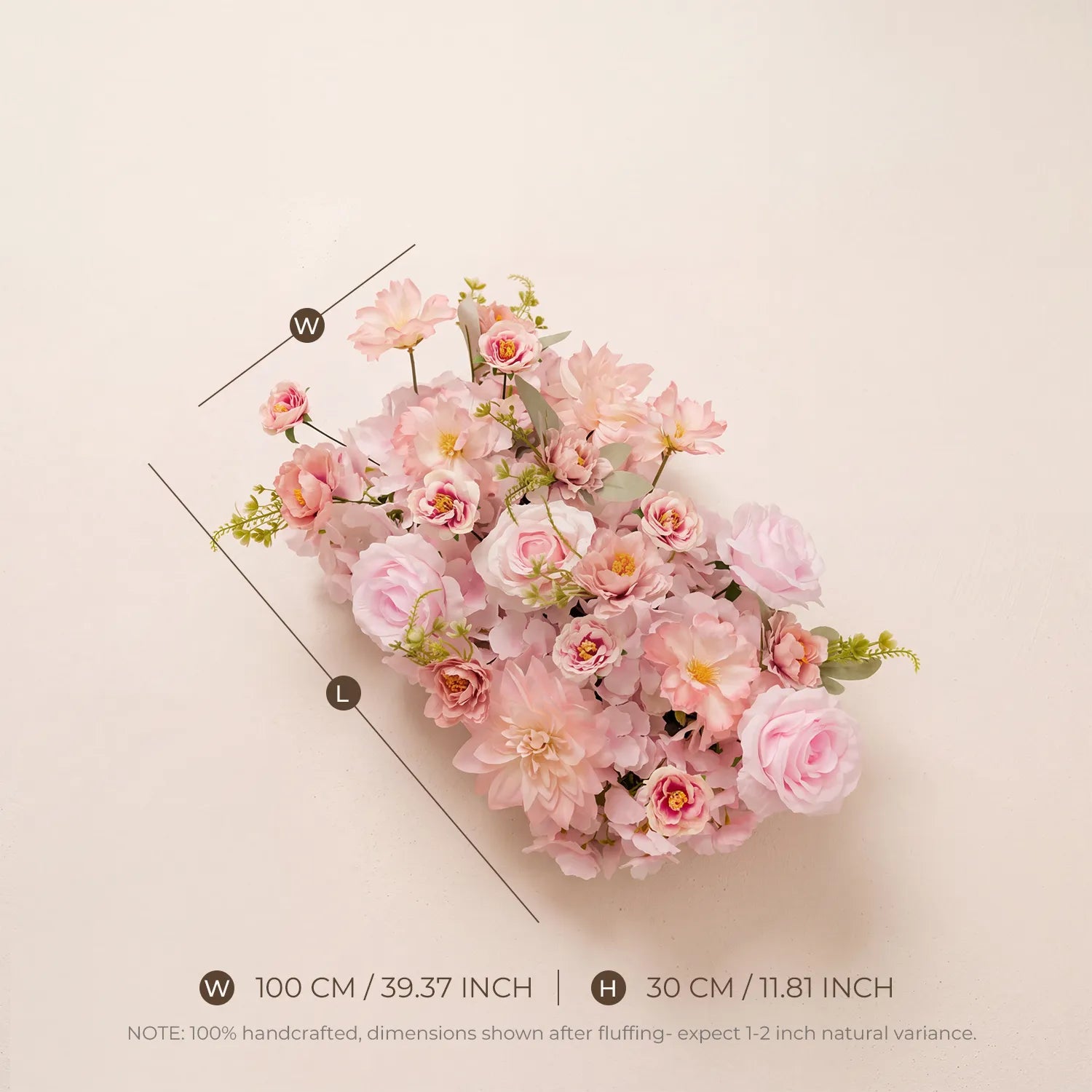 Uflower Pink Wedding Decorations | One-Stop Styling with Floral Wall, Table Flowers, Chair Flowers & Wreaths