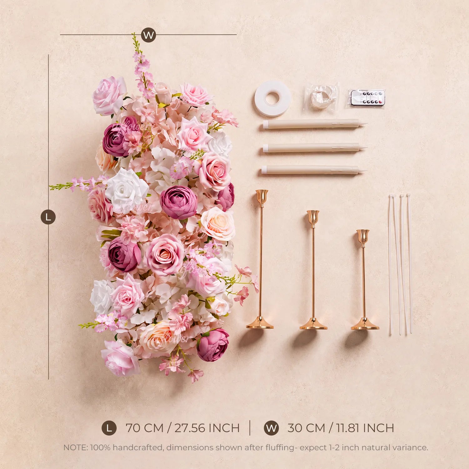 Uflower Tall LED Candelabra  Flower Row | Flameless Centerpiece