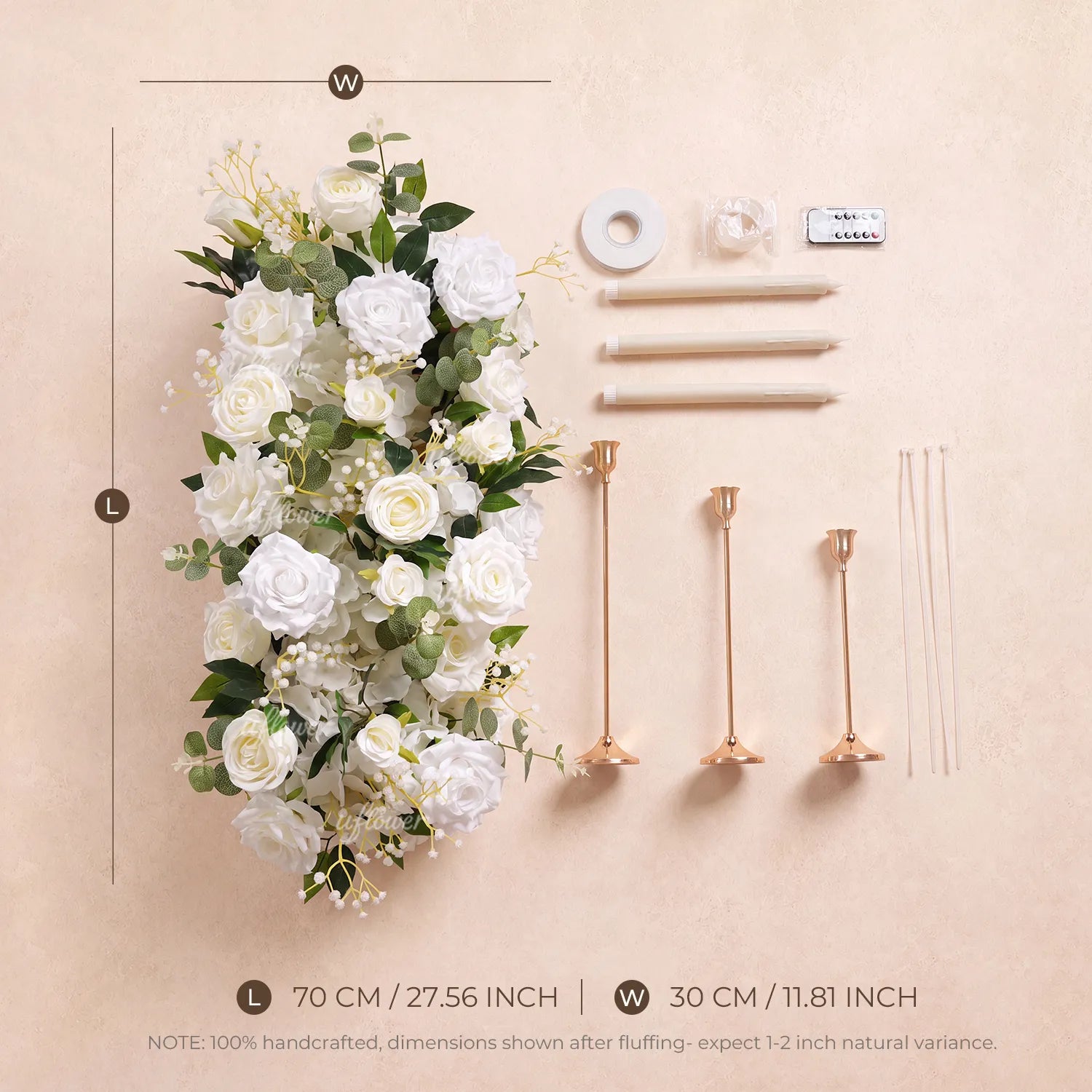 Uflower Tall LED Candelabra  Flower Row | Flameless Centerpiece