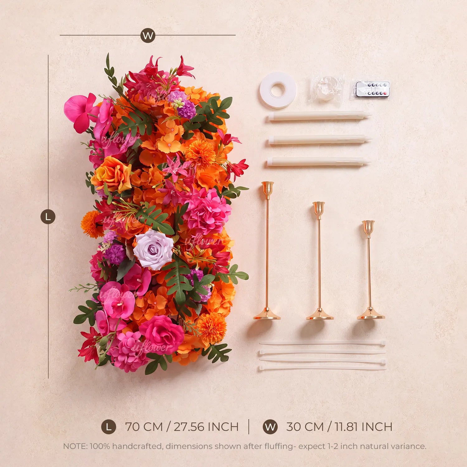 Uflower Tall LED Candelabra  Flower Row | Flameless Centerpiece