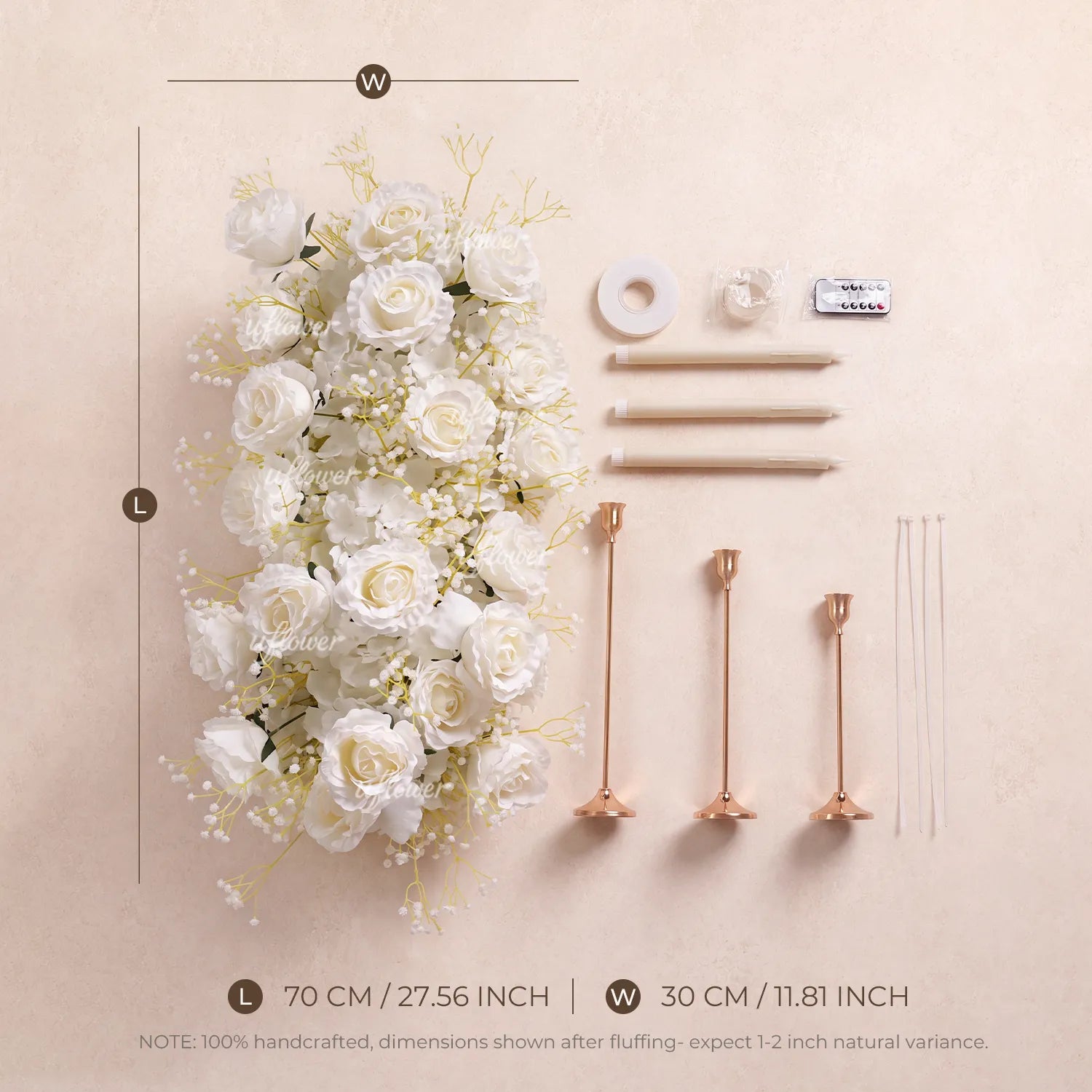 Uflower Tall LED Candelabra  Flower Row | Flameless Centerpiece