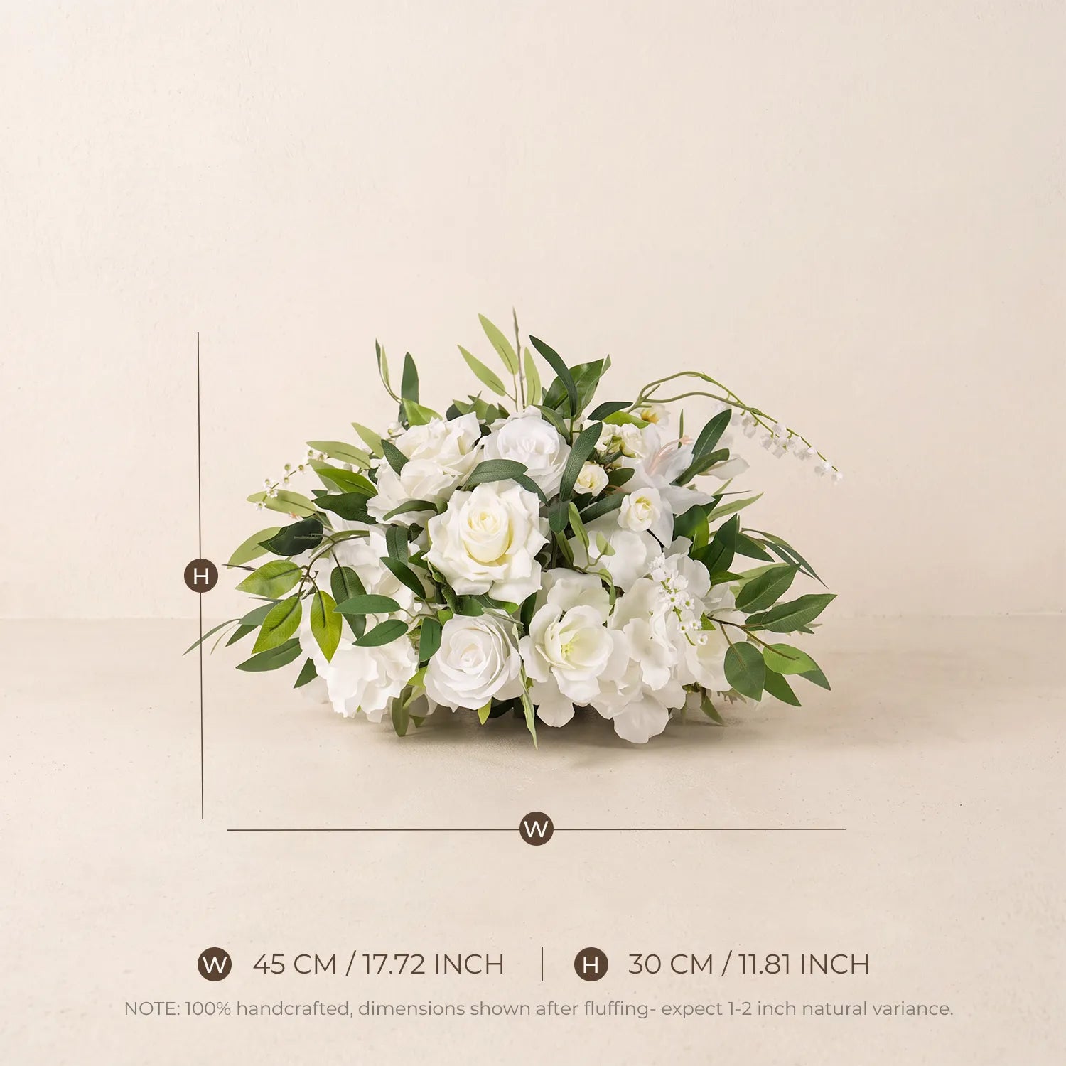 White & Green Curated Garden Wedding Decor | Arch, Ground Flowers & Table Flowers