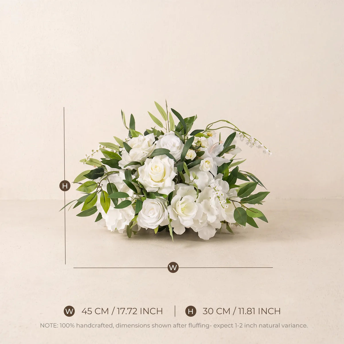 White & Green Curated Garden Wedding Decor | Arch, Ground Flowers & Table Flowers