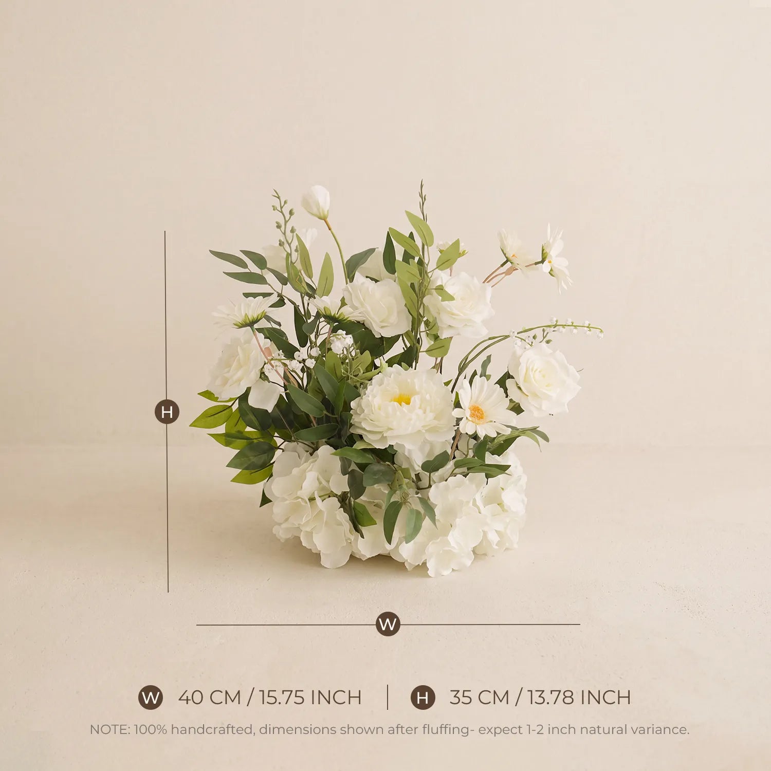 White & Green Curated Garden Wedding Decor | Arch, Ground Flowers & Table Flowers