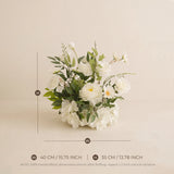 White & Green Curated Garden Wedding Decor | Arch, Ground Flowers & Table Flowers