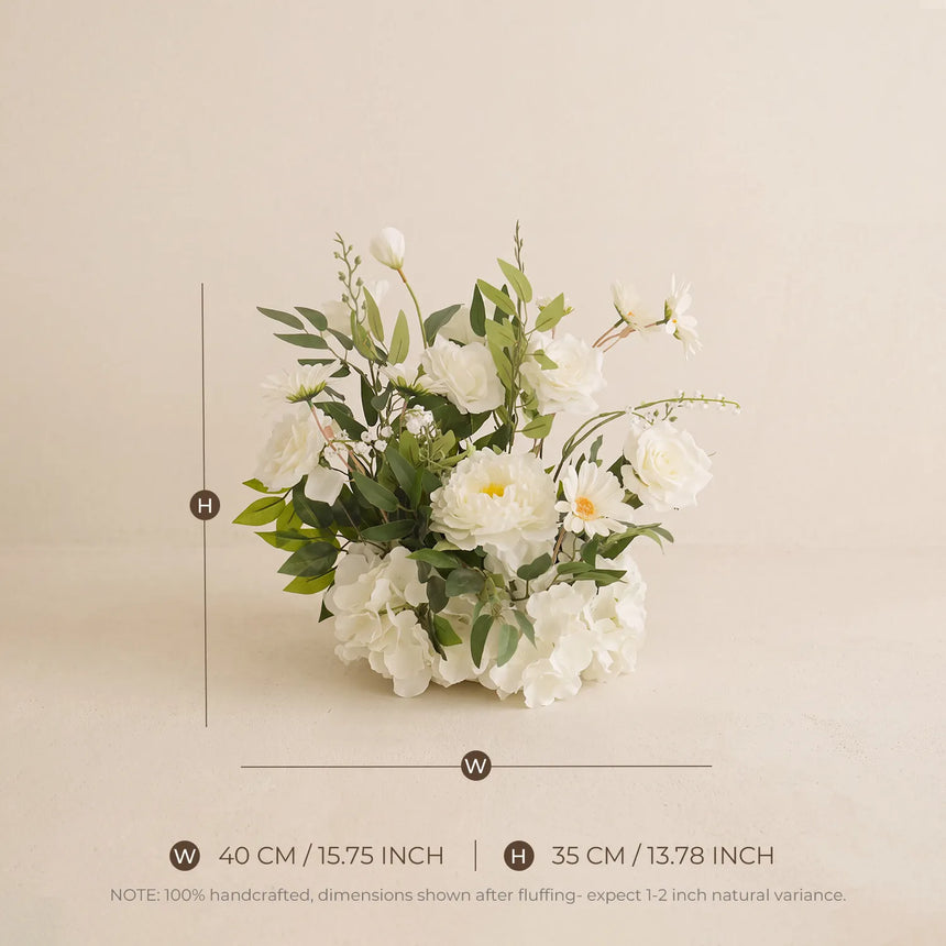 White & Green Curated Garden Wedding Decor | One-Shop Styling Arch, Ground Flowers & Table Flowers