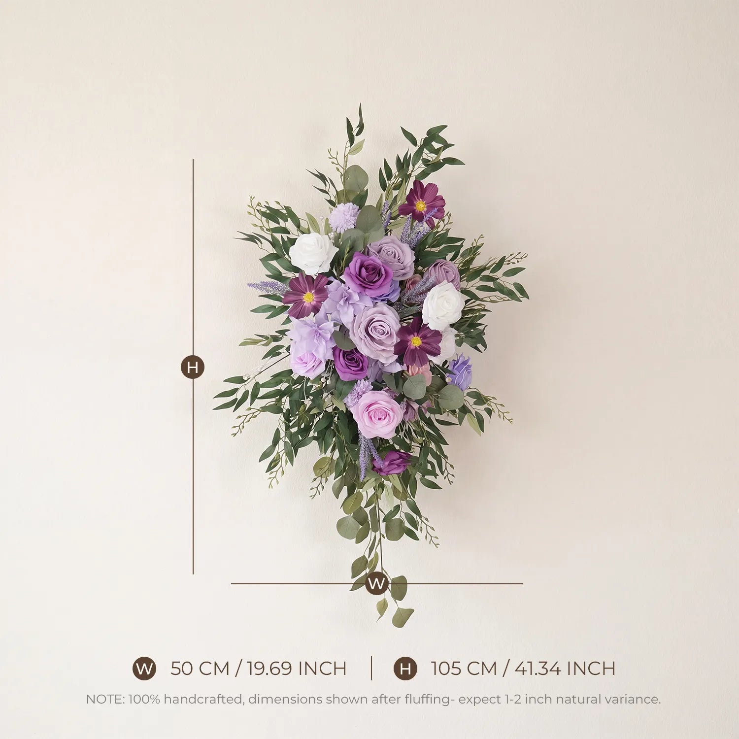 Uflower Taro Purple Wedding Decorations | One-Stop Wedding Styling with Arch, Bridal Bouquet, Chair Flowers & Floral Rows