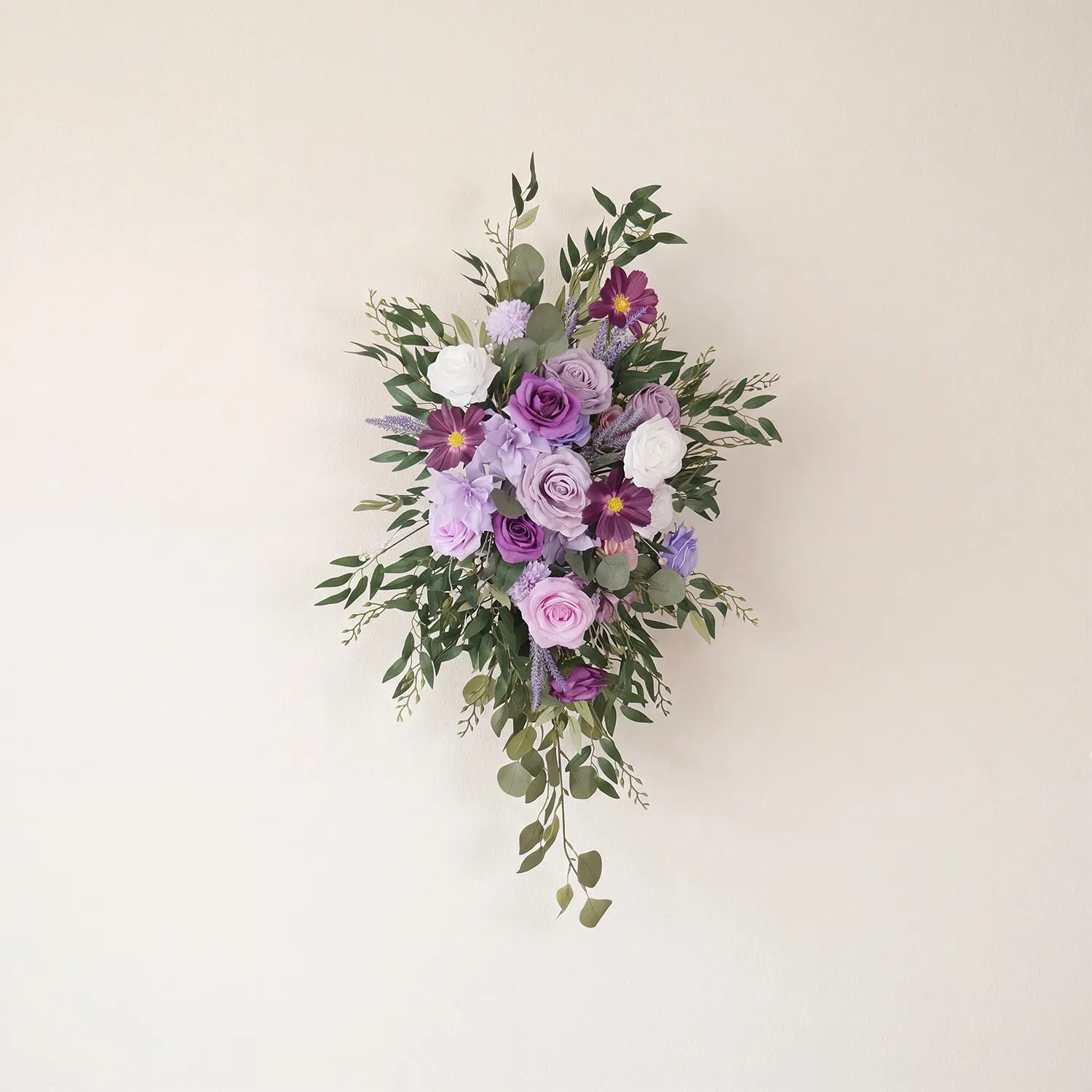 Uflower Taro Purple Wedding Decorations | One-Stop Wedding Styling with Arch, Bridal Bouquet, Chair Flowers & Floral Rows