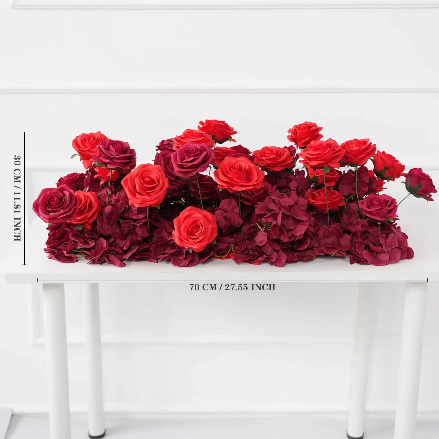 2*2m Rose Red Flower Wall Wedding Decor SET80045-01 - Uflower