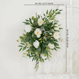 Uflower Artificial White Green Wedding KT Backdrop Flower Row Decor SET80066 - Uflower