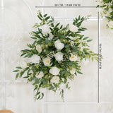 Uflower Artificial White Green Wedding KT Backdrop Flower Row Decor SET80066 - Uflower
