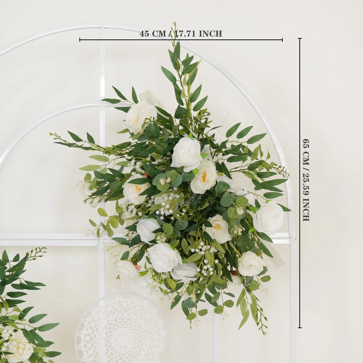 Uflower Artificial White Green Wedding KT Backdrop Flower Row Decor SET80066 - Uflower