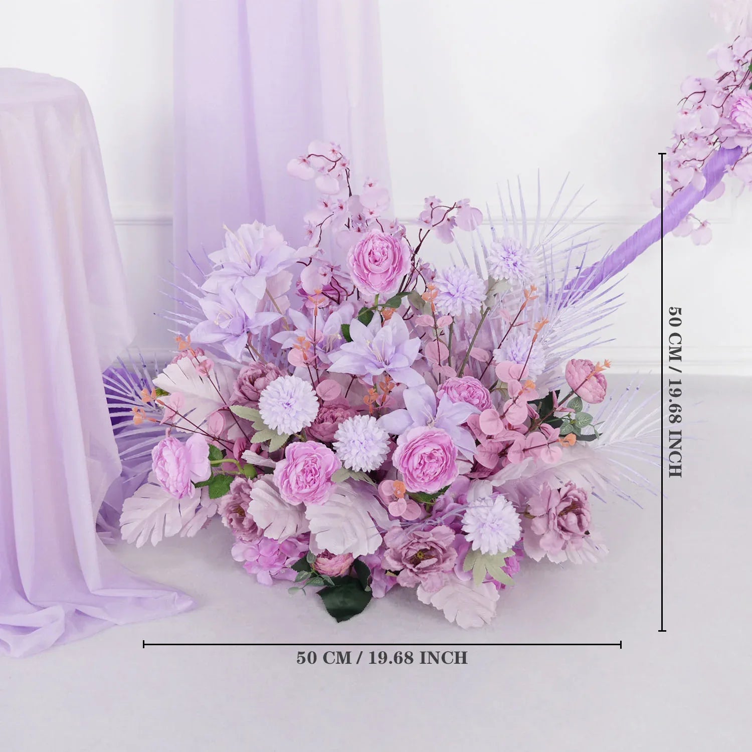 Artificial Purple Wedding KT Backdrop Flower Row Decor SET80067 - Uflower