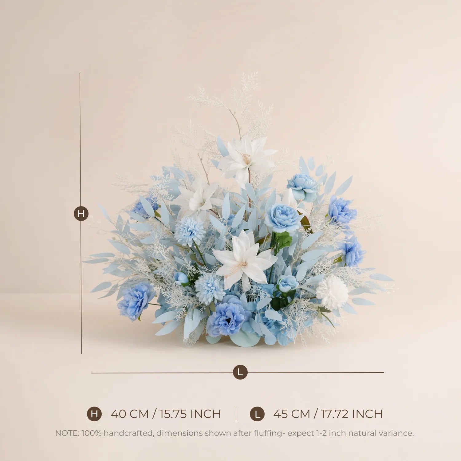 Blue Wedding Decor Set | Horn Arch, Aisle Flowers & Table Centerpieces