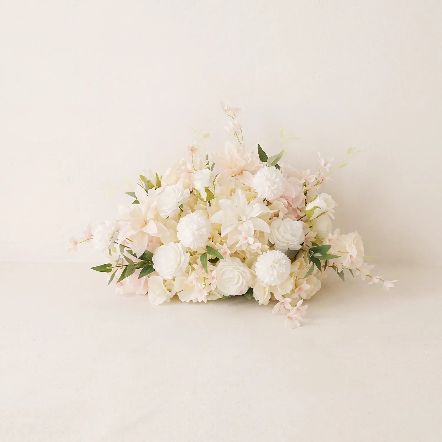 Soft Champagne & Pink Sweetheart Table Decor | One-Stop Floral Styling with Centerpiece & Ground Flowers