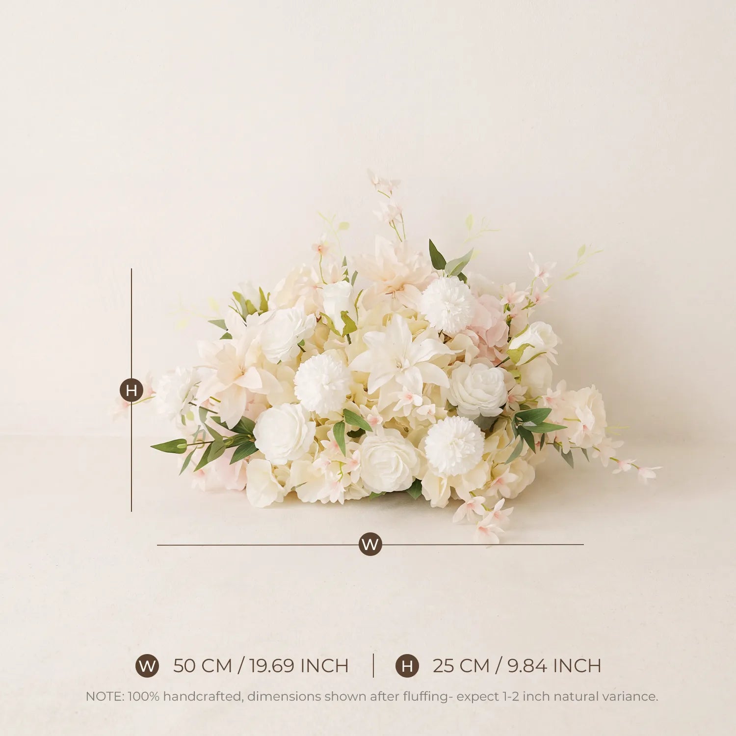 Soft Champagne & Pink Sweetheart Table Decor | One-Stop Floral Styling with Centerpiece & Ground Flowers