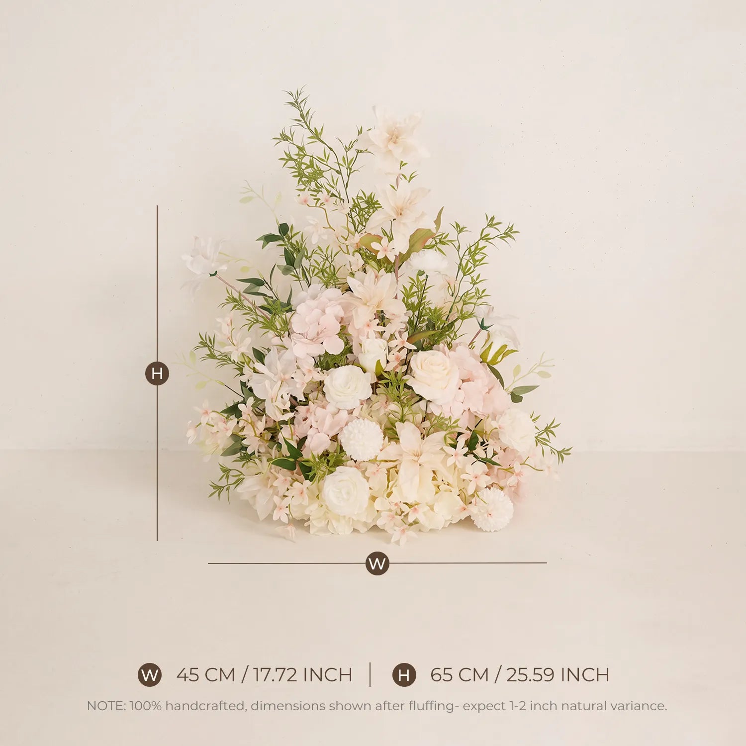 Soft Champagne & Pink Sweetheart Table Decor | One-Stop Floral Styling with Centerpiece & Ground Flowers