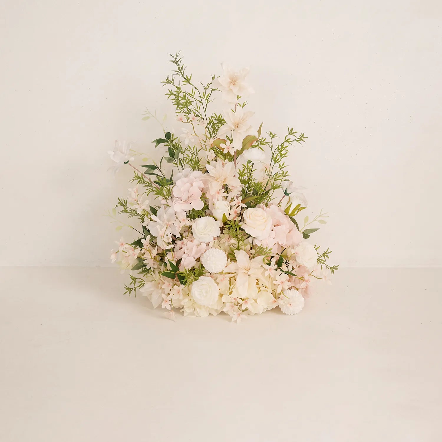 Soft Champagne & Pink Sweetheart Table Decor | One-Stop Floral Styling with Centerpiece & Ground Flowers