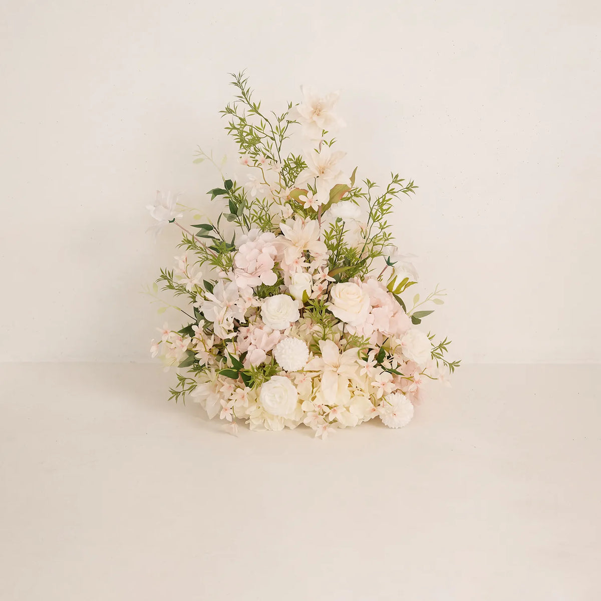 Soft Champagne & Pink Sweetheart Table Decor | One-Stop Floral Styling with Centerpiece & Ground Flowers