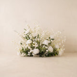 White & Green Curated Garden Wedding Decor | Arch, Ground Flowers & Table Flowers