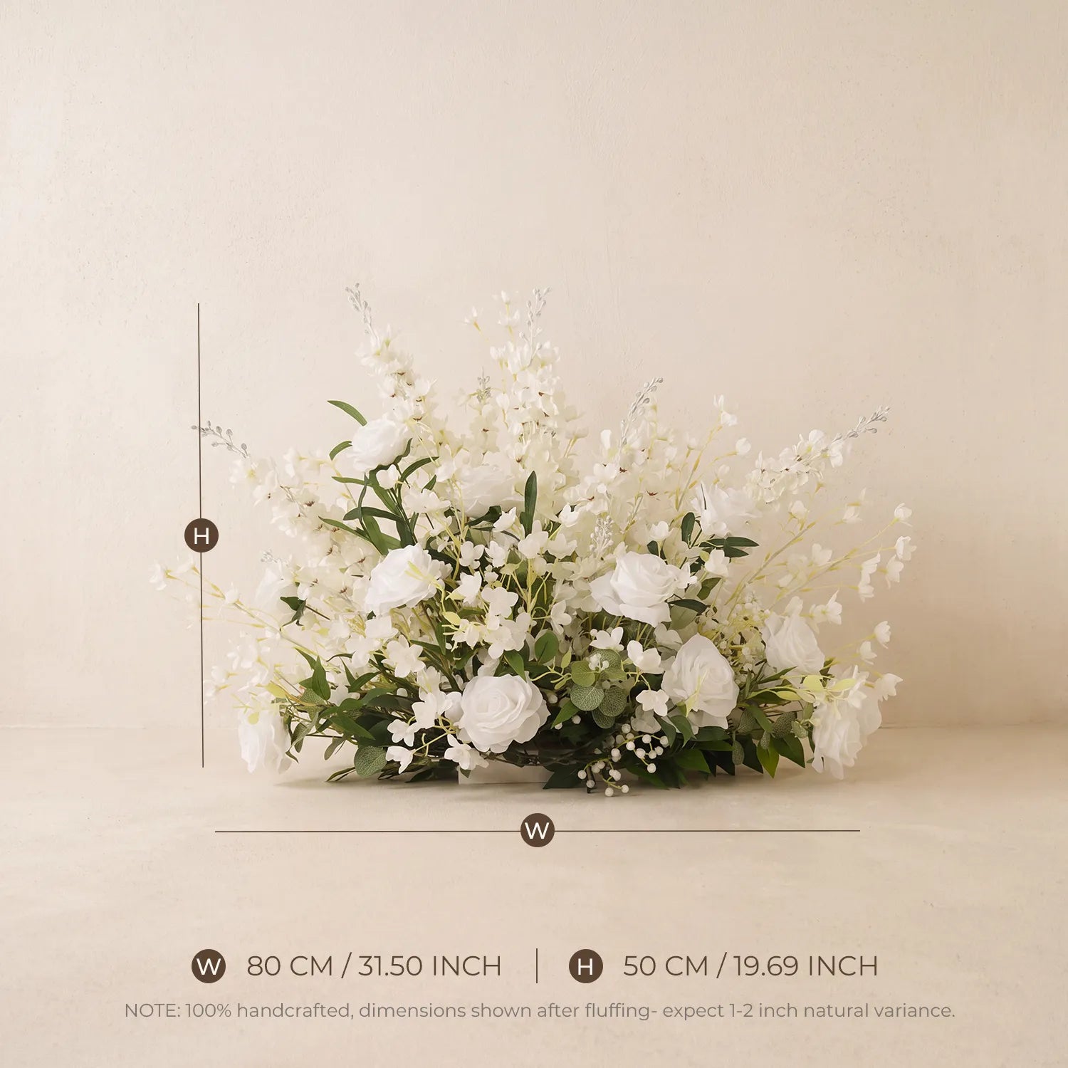 White & Green Curated Garden Wedding Decor | Arch, Ground Flowers & Table Flowers