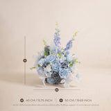 Uflower Romantic Blue Wedding Decor One-Stop Styling | Bridal Bouquet, Boutonnieres, Table Flowers